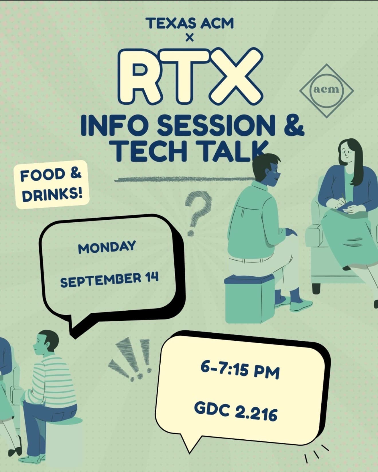 Texas ACM x RTX Info Session & Tech Talk event flyer